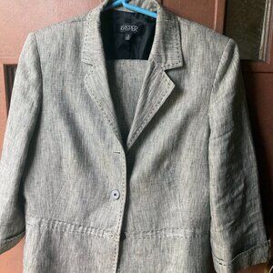 Kasper Gray Linen Pants Suit - Size 16